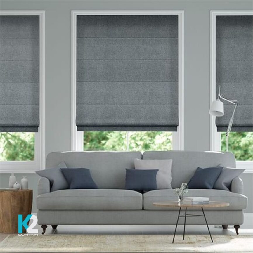 Grey Roman blinds