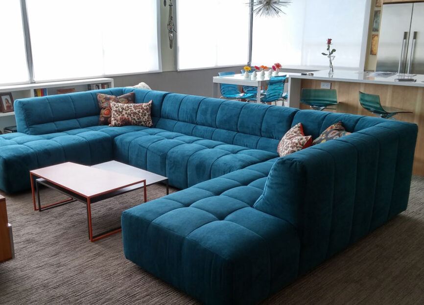Modern sectional sofas in an Abu Dhabi living room