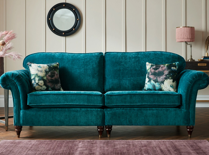 Reupholstered sofa with new fabric by K2 Curtains Al Shamkha