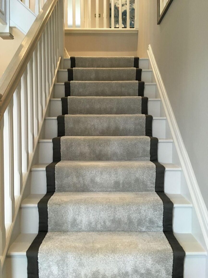 Elegant stair runner carpet in Abu Dhabi home interior